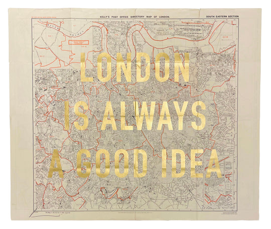 LONDON iS ALWAYS A GOOD iDEA - LARGE GOLD LEAF ViNTAGE MAP